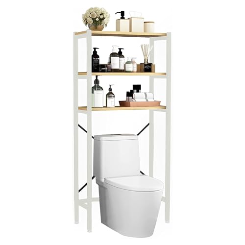 MAGIC SELECT Estante Superior Inodoro. Estantería de Almacenamiento Ahorra Espacio de 3 Niveles. Estantería Organizadora de Baño Encima Inodoro o Lavadora. Madera E1 y Acero.