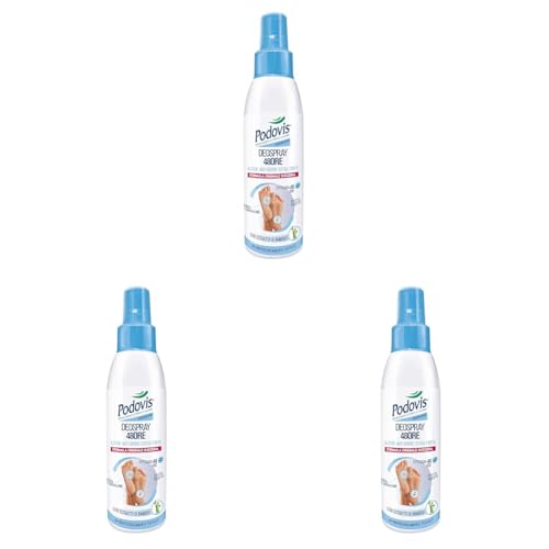 PODOVIS Deospray 48ore, Deodorante Spray Piedi - Azione Antiodore Extra-Forte Efficace 48h, 100 ml (Confezione da 3)