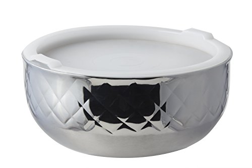 Bon Chef 9319DI Stainless Steel 3 Wall Diamond Collection Cold Wave Bowl with Cover, 3.4 Quart Capacity, 9-7/8