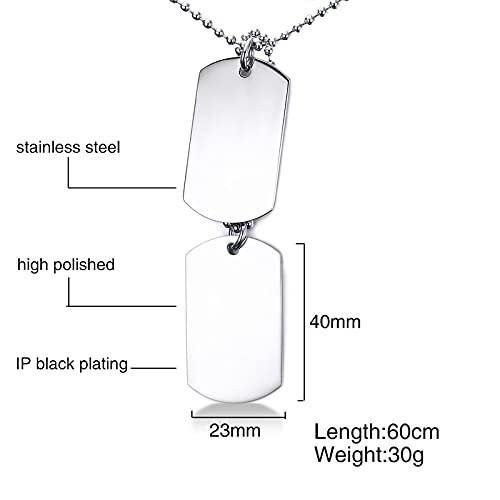 Collier double plaque militaire VNOX homme idée cadeau pendentif - 7