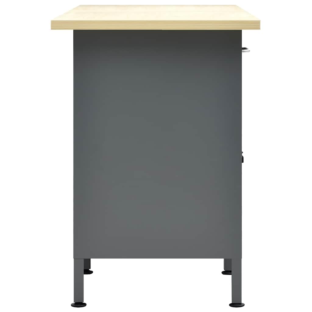 Stół warsztatowy czarny stal 160x60x85 cm 6 szuflad 500 kg