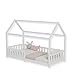 ecomi® Lettino per bambini con protezione contro le cadute e rete a doghe, letto per bambini, 90 x 200/80 x 160 cm, per bambini, 90 x 200/80 x 160 cm (Bianco, 80x160)