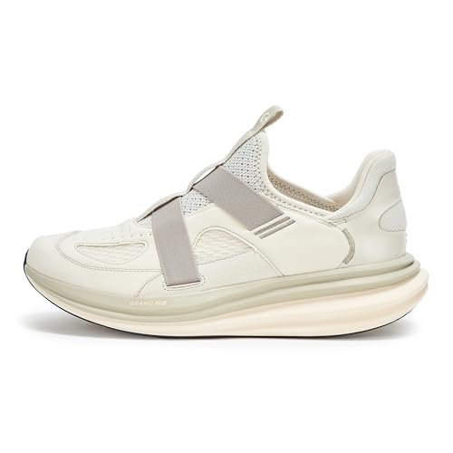 Cole Haan Cole Haan Men's Original Grand Quadstar Monk Strap Running Sneakers, Silver Birch/Dove/Ivory, 11.5-M US