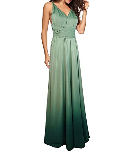 Image of Sexyshine Women's Backless Gown Dress Convertible Multi-Way Wrap Halter Cocktail Dress Bandage Bridesmaid Long Dresses