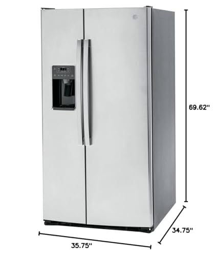 GE 25.3 cu. ft. Side by Side Refrigerator in Fingerprint Resistant Stainless Steel, Standard Depth - Image 8