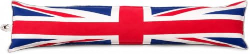 Image of Union Jack Flag Design Draught Excluder 90cm, Under Door Draft Stopper Cushion, Door Snake for Door & Window, Noise, Light & Dust Blocker, Wind Stopper Door Seal