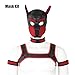 QUYUWOWO Neoprene Dog Full Face Puppy Mask Removable Pup Hood Halloween Mask (Red, Mask)