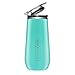 BrüMate 12oz Insulated Champagne Flute With Flip-Top Lid - Made With Vacuum Insulated Stainless Steel (Aqua)