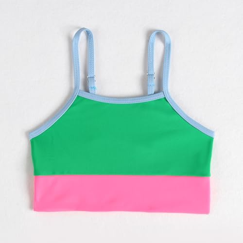 Image of Little Girl Swimsuit Casual Swimwear Kids Two Piece Color Block Bathing Suits Beach Bikini Set 3-12Years
