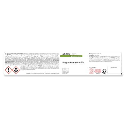 Miniatura 2 de Pachuli Bio Pogostemon Cablin - 10 Ml - Aceite Esencial Quimiotipado Y Certificado Ab Cosmos - Aroma Labs
