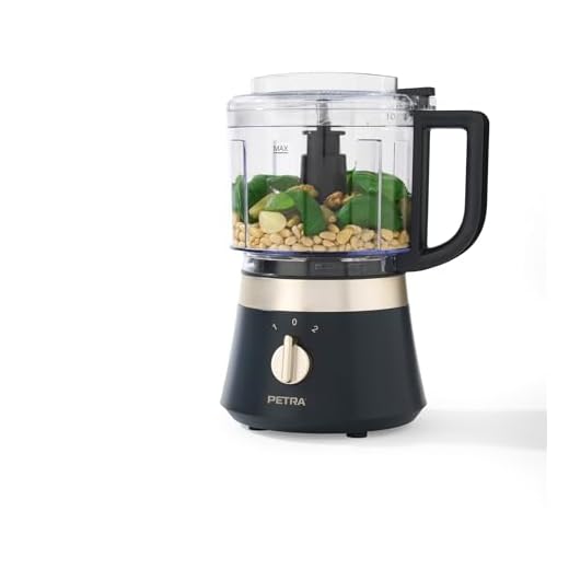 Petra PT5114BGRYVDE Kompakte Küchenmaschine - 500ml BPA Frei Küchenhacker, 2 Geschwindig, Edelstahlklingen, 400W, Tropfloch für Öle/Essig, abnehmbares Design, einfache Reinigung, Salat hacken, Gemüse