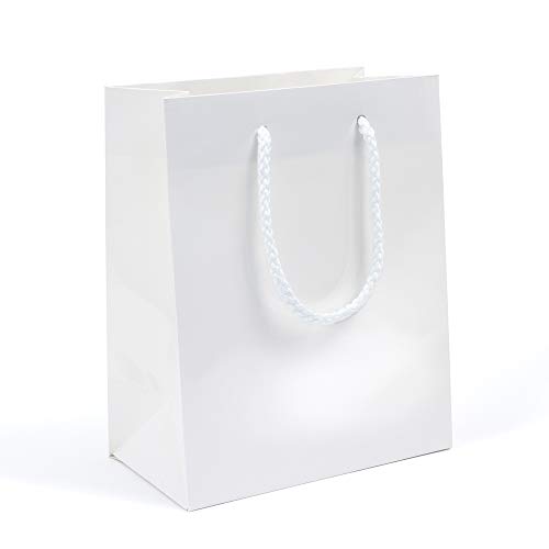 deluxe Lot de 10 sacs cadeaux avec cordon textile Blanc 185 x 105 x 230 mm Cover