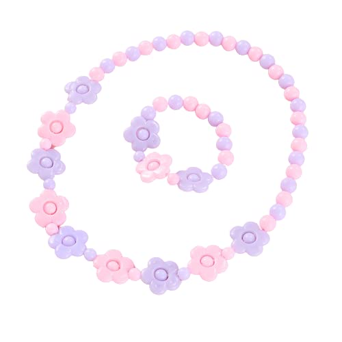 El Regalo 2 PCs Kids Girls Colorful Jewelry Sets – Kids Candy Color Beads Necklace & Bracelets Jewelry Sets for Girls & Toddlers
