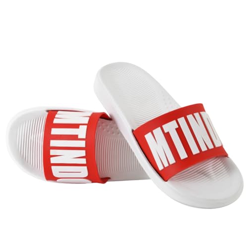 MTINDO Slippers for Man light Chappal for Man Anti Skid Sliders for Men Soft Cushioned Slides for Men Casual Mens Sliders for Boys Mens Slippers (Red, 9, UK Footwear Size System, Adult, Men, Numeric, Medium, 9)