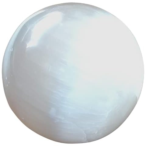 Steinfixx Selenite Ball I Healing Stone I Gemstone I Morocco Mary Glass Beautiful Shine with Acrylic Stand (5.8 cm - 220 g) Cover
