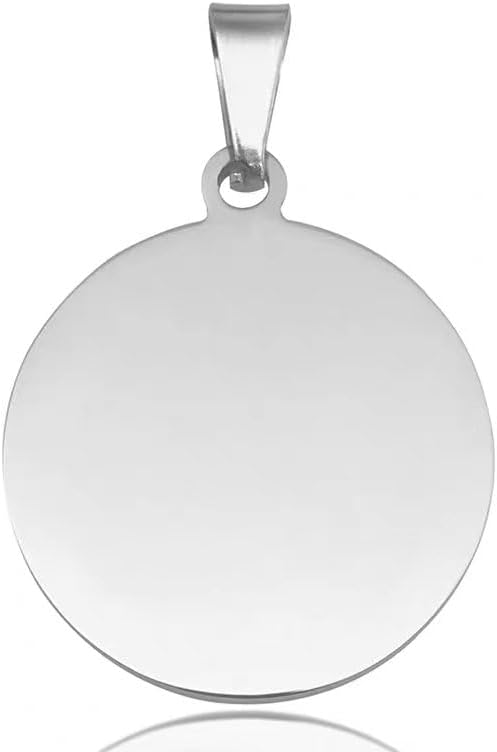 Stainless Steel Round Dog Tag Pendant, Customizable Pet ID Tag with Engraving, Multiple Sizes 15mm-35mm, 5 Color Options,30PCS per Set (Outer Hole Round, Rose Gold, Blank (No Text), 20mm)