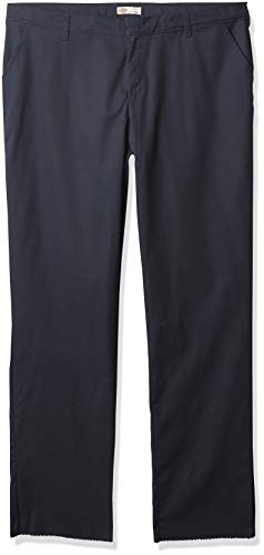 Dickies Women's Plus-Size Wrinkle Resistant Flat Front Twill Pant with Stain Finish, Dark Navy, 20W Unhemmed