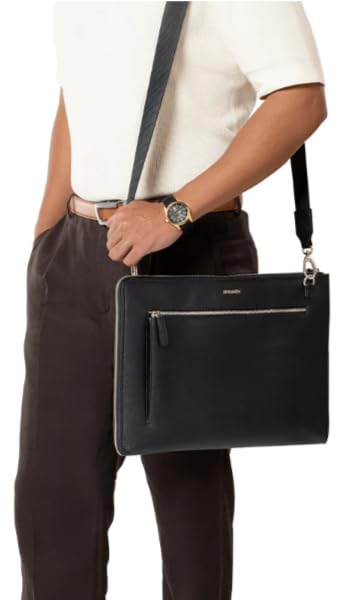 Image of HALDEN Ryden Laptop Bag, Vegan Saffiano Leather, 13L, Single Zipper, Fits 14 Inches, Unisex