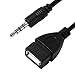 uxcell USB 2.0 Female to AUX 3.5mm Male Plug Car Jack Audio Cable 3.5mm Auxiliary Adapter Converter Cable Connector Data Cord 8 inch