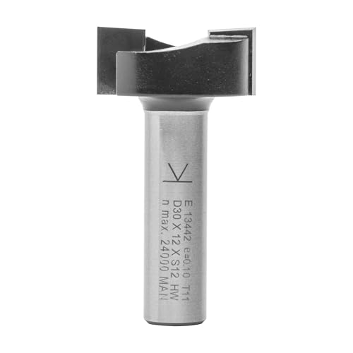 ENT 13442 Fresa para desbaste, en carburo, vástago (S) de 12 mm, diámetro (D) de 30 mm, NL 12 mm, SL 40 mm, GL 52 mm