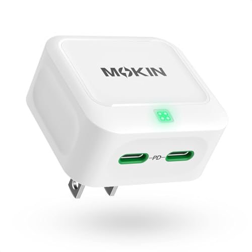 Image of USB C Wall Charger, 45W Fast Charger Type C Charging Block Dual Port GaN PD