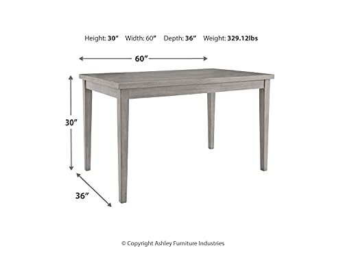 Signature Design by Ashley Parellen Modern Farmhouse Rectangular Dining Room Table, Gray