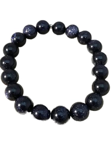 Bracelet en goldstone bleue de 10mm, l'accessoire idéal pour vos séances de yoga