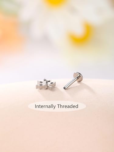 Xpircn ASTM F136 Titanium Flat Back Earrings for Women Helix Tragus Conch Piercing Jewelry Hypoallergenic Cartilage Earring Stud 16G 8mm by Xpircn - Used condition - Image 6
