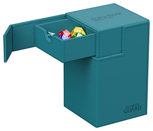Ultimate Guard Flip'n'Tray 100+, Deck Case for 100 Double-Sleeved TCG Cards + Dice Tray, Petrol, Independent Magnetic Closure & Microfiber Inner Lining - image 2