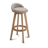 Barstools Taburete Redondo Desayuno Familiar NóRdico Barra De Cocina Barra De Lino Comercial Cuerda De CáñAmo De Madera Maciza Taburete Alto Barra De Ocio Silla Giratoria 360 ° - Altura Del Asiento: