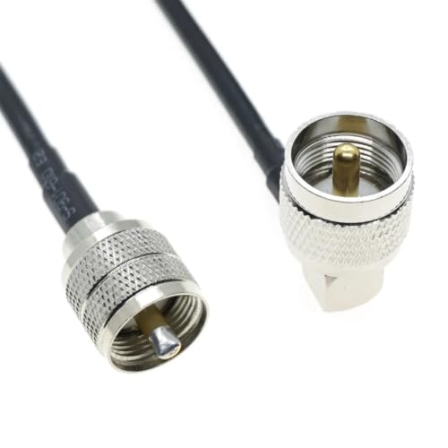Cable coaxial RG58 de 5 metros y 50 ohm con conectores macho y hembra en ángulo recto 5