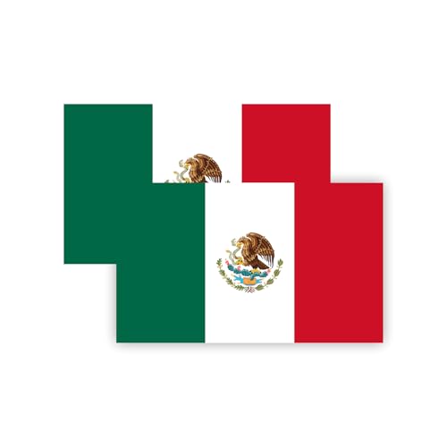 Mexican Flag Car Magnet 2-Pack 3x5 - Mexico Vinyl Decal with Eagle Emblem | UV Resistant Automotive Sticker for Truck/SUV/Vocho Classic Cars