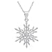 Diamond Accent Snowflake Pendant-Necklace in Sterling Silver