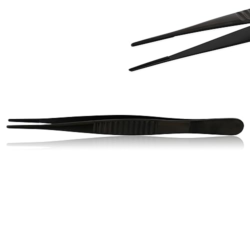 MUSAMED DEBAKEY Artery ATRAUMATIC Tissue FORCEP 6" (15 cm) with All Black Ceramic Coated Handle Dental Veterinary Stainless Steel Instruments Multipurpose Tweezer