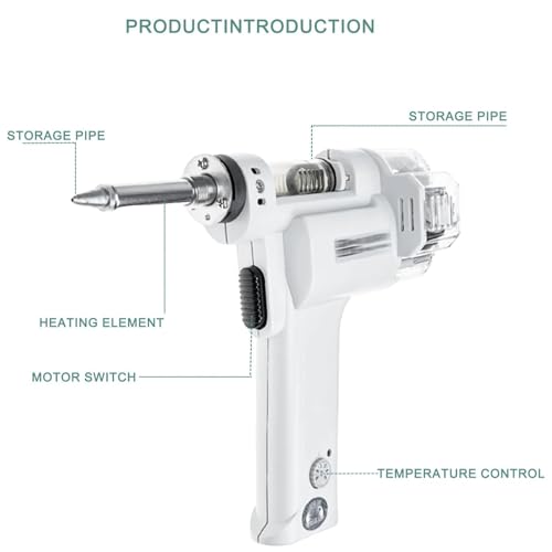 Pistola desoldadora eléctrica automática con bomba de aire doble, temperatura ajustable de 380 a 480 °C y succión de alto vacío para reparación de PCB.