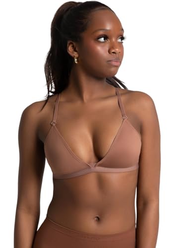 Image of Capezio Womens Capezio Deep Neck Clear Back Bra