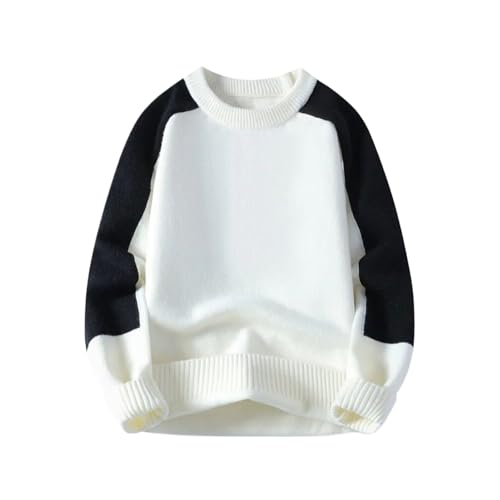 Autumn Winter Casual O-Neck Sweater Men Knitted Patchwork Pullovers Mens Pullover Knit Sweater Tops