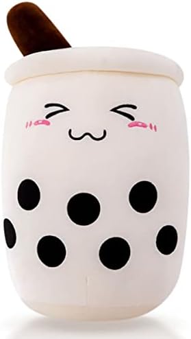 GRTLPOK Kawaii Boba Plush Pillow 35CM Soft Stuffed Toys Cartoon Cushion Super Soft Sleeping Hugging Pillow Birthday Gifts for Girls