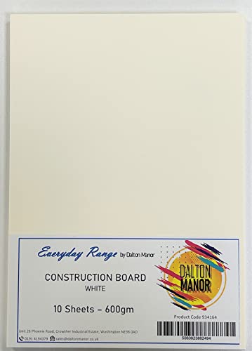DALTON MANOR Lot de 10 feuilles de carton blanc A4 600 g/m² Cover