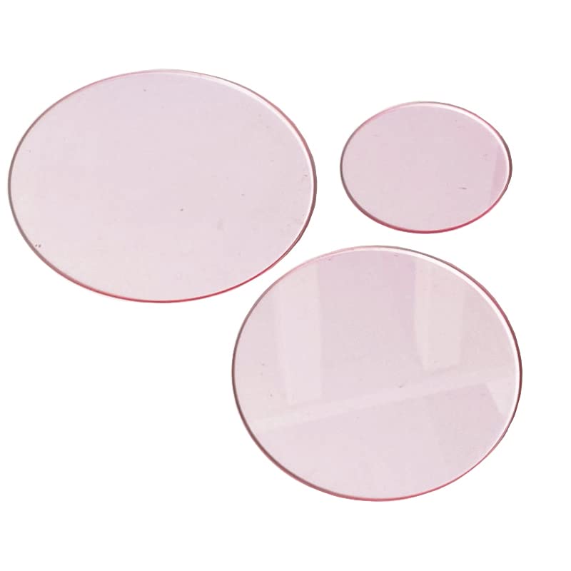 GISELA D 3pc acrílico redondo pantalla base bloque para joyería anillo soporte escaparate soporte plano colocación fotografía apoyos (rosa)