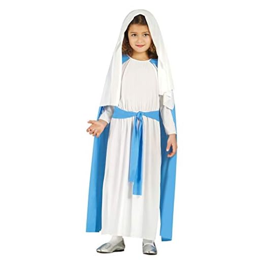 Guirca- Disfraz infantil Virgen María, Color azul, 10-12 años (42469.0)