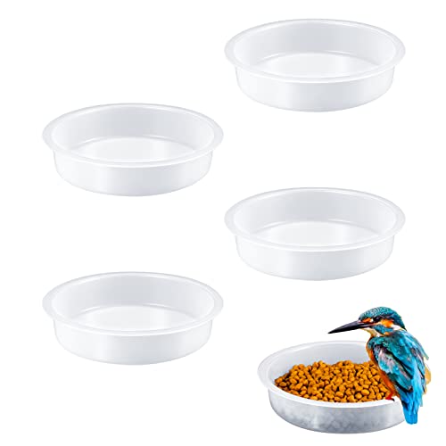 Opopark 4 Pcs Bird Water Bowl Replacement Transparent Bird Feeder Animal Lovers Garden Decoration Hanger Wildlife Feeding Station