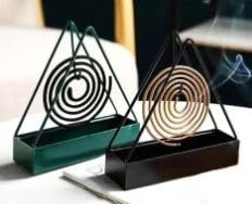 Triangular Mosquito Coil Burner, Mosquito Coil Holder, Incense Holder, Coil Stand for Indoor and Outdoor Pack of 2