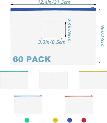 Enveloppes en plastique A4 réutilisables avec zip lot de 60 - 2