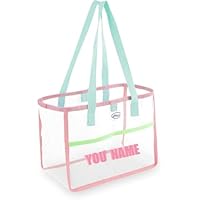 Personalized Clear Beach Bag, Waterproof Beach Bag Custom Name Mesh Tote, Large Sandproof Pool Bag, Gift for Women Summer Vacation