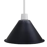 Modern Black Cone Pendant Light Shade Industrial Retro Easy Fit 18cm Ceiling Lampshade for Bedroom Kitchen Dining Room Restaurant Cafe