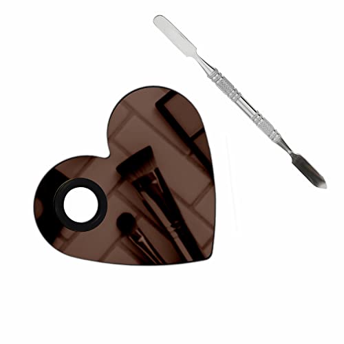 Image of Brain Freezer Shiny Makeup Palette with Stainless Steel Heart Shape Spatula, Rose Golden 100 g