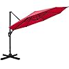 Sunnyglade 11ft cantilever patio umbrella round deluxe offset umbrella 360rotation integrated tilting system heavy duty patio hanging umbrella for market garden deck pool backyard patiored  urban country home decor