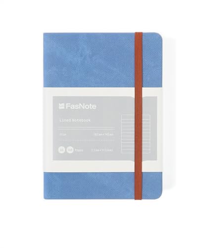 Image of A6 (4 x 5.6 in) Professional Notebook, 160 Lined Pages, 100 GSM Thick Paper, Premium PU Leather Hardcover, Includes 2025 Annual Planning Card, Light Steel Blue