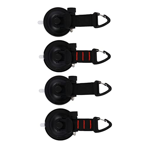 BRIGHTFUFU 4Pcs Heavy Duty Suction Cup Hooks Durable Securing Anchors for Tarp Tent and Outdoor Gear Strong Vacuum Hold for Camping Canoeing and Kayaking Activities